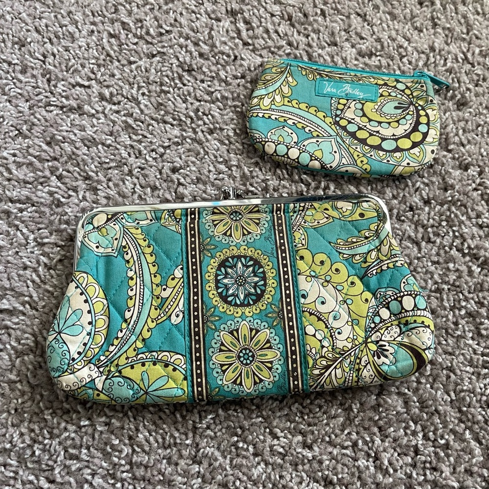 Vera Bradley Teal and Yellow Paisley Set